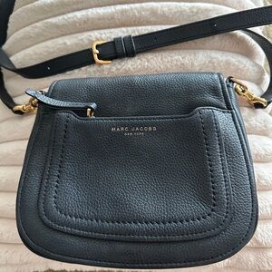 Marc Jacobs Black Crossbody Bag with Gold Details